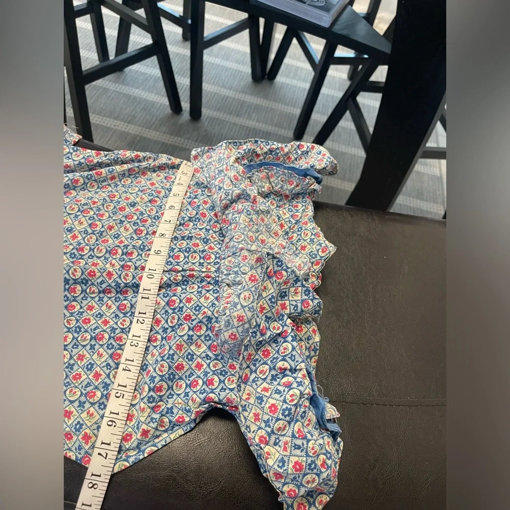 Vintage 1930s? Cotton Calico lawn handmade prairie cottage back lace up dress XS - Picture 8 of 10